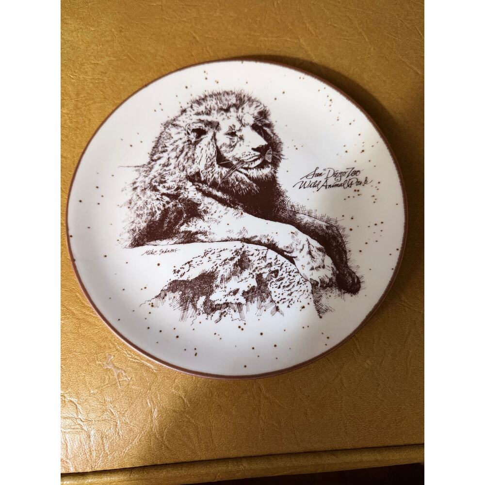 Vintage San Diego Zoo Wild Animal Park Lion Plate